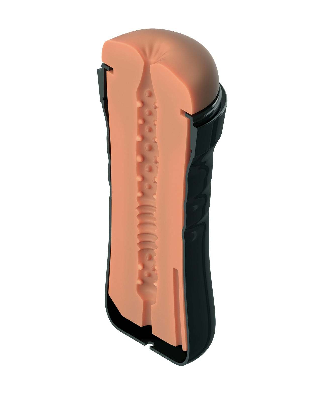 Wet Bussies Super Bangin' brown anal stroker with realistic textured interior and ergonomic black case