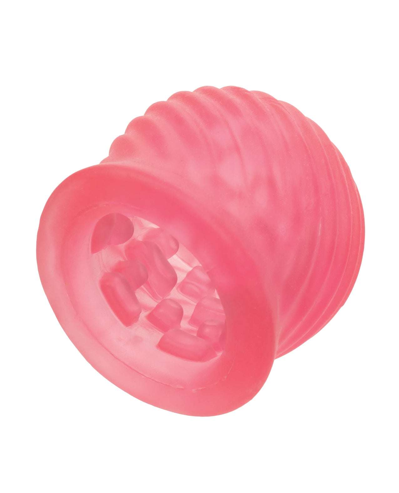 Pink Pop Sock! Tickler reversible stroker with textured soft stretchy material and closed-end design for intense pleasure