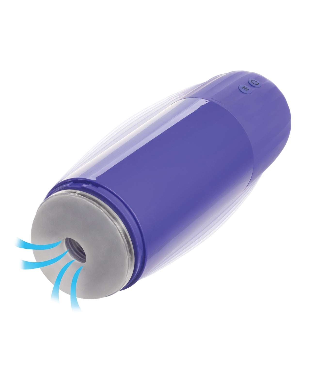 Purple Calexotics Connect Stroker with vibration and suction functions, app-controlled masturbator.