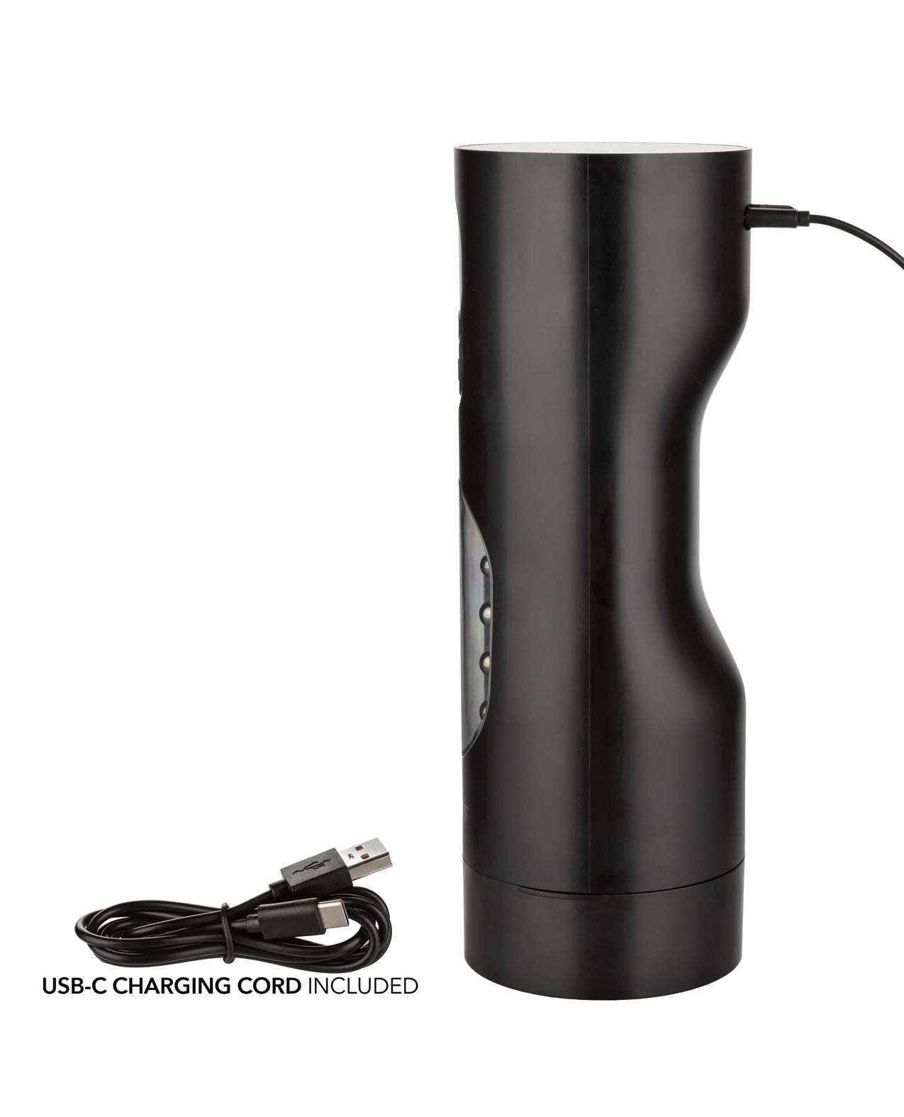 Black Bionic Beaded Power Stroker with USB-C charging cord and ergonomic design