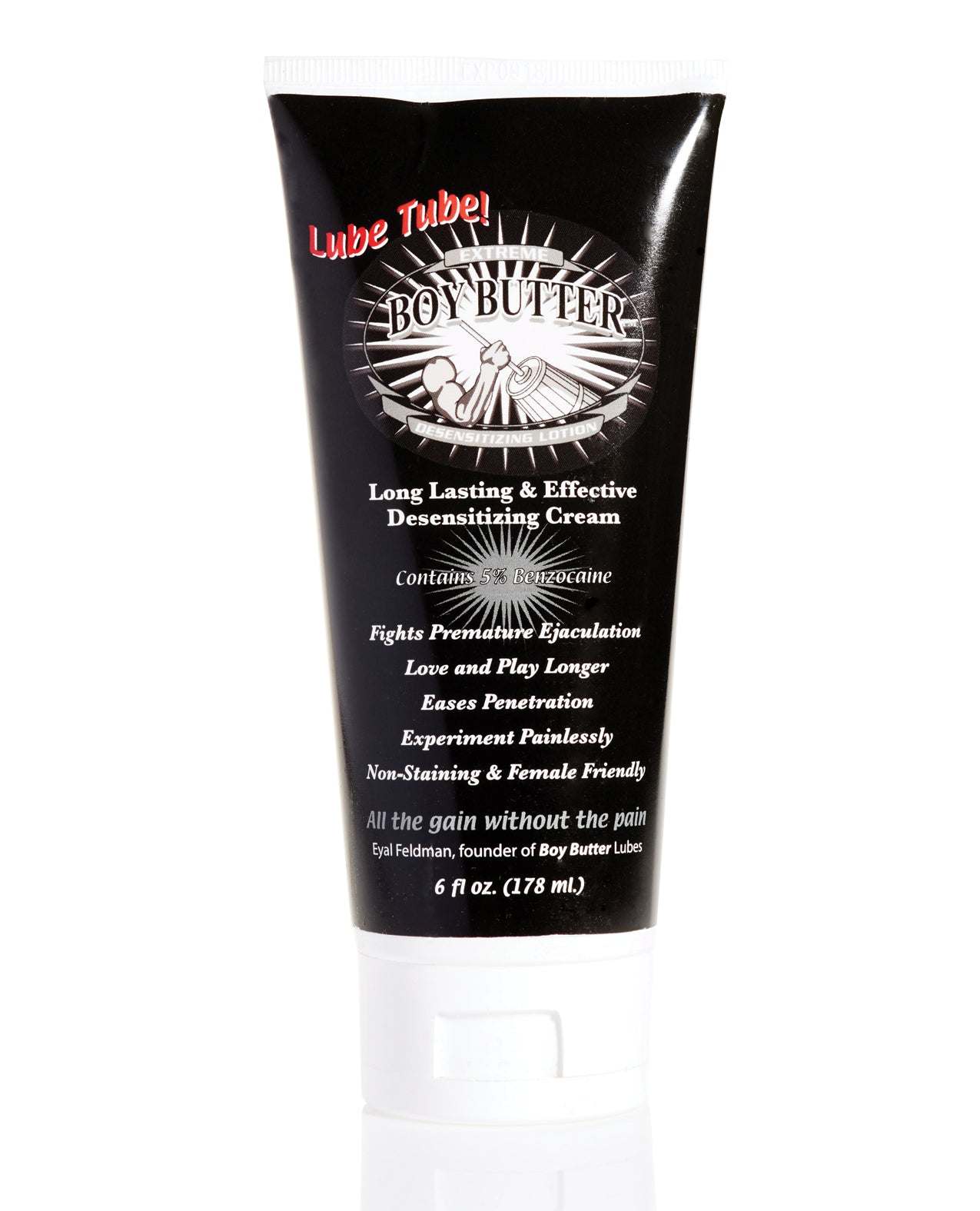 Boy Butter Extreme desensitizing cream 6 oz tube for long-lasting intimate comfort and premature ejaculation relief
