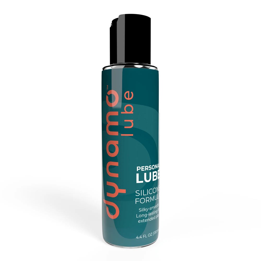 Dynamo Lube Silicone Formula 4.4oz bottle of long-lasting, silky personal lubricant for intimate use