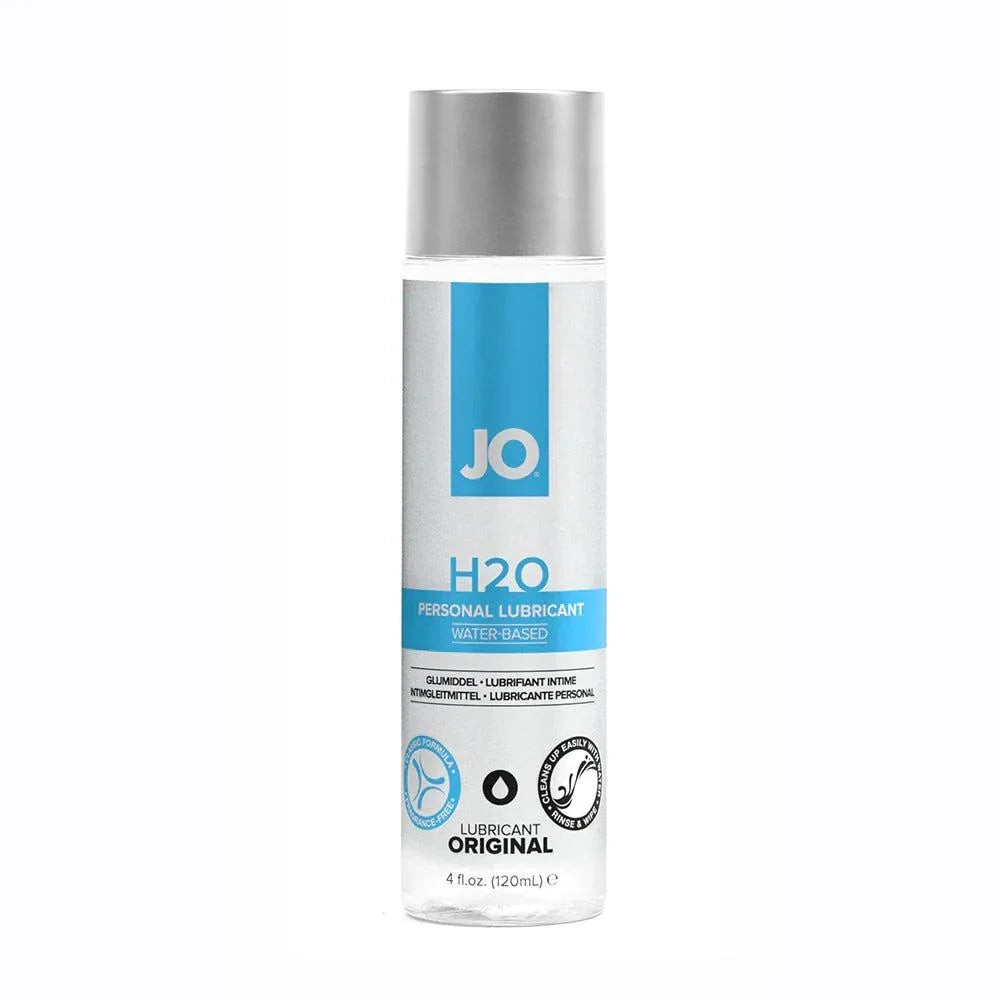 JO H2O Original water-based personal lubricant 4 oz bottle with blue and white label