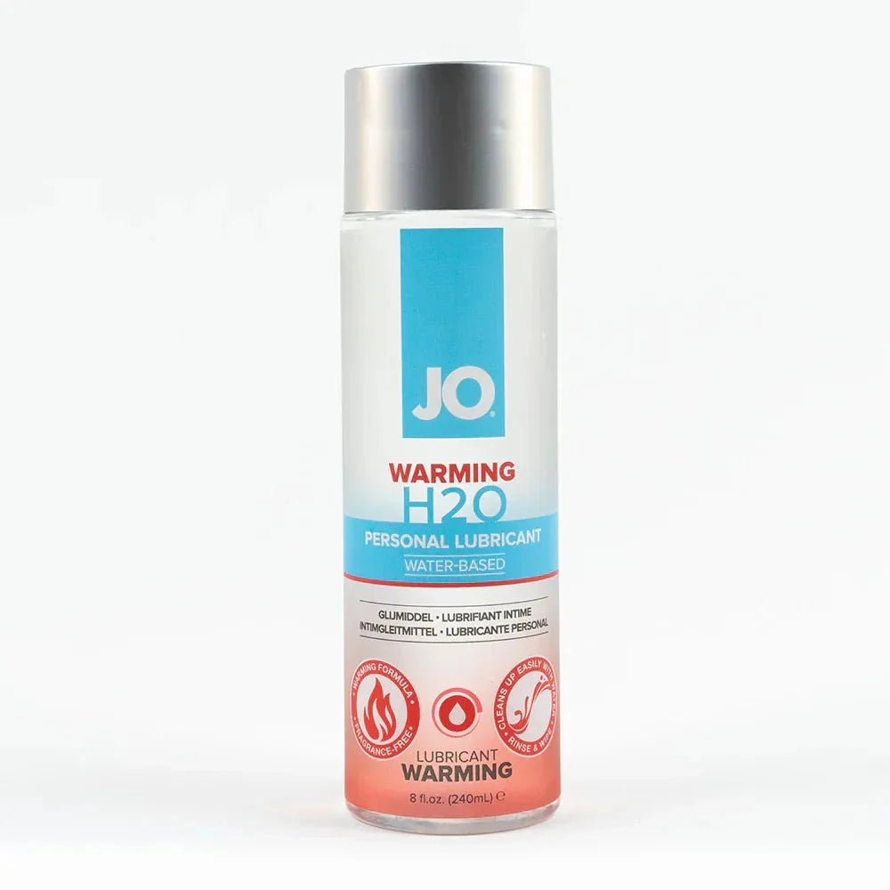 JO H2O Warming Water-Based Lubricant 8 oz bottle with warming sensation for intimate use