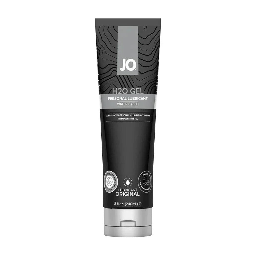 JO H2O Gel Water-Based Personal Lubricant 8 oz black tube for intimate use