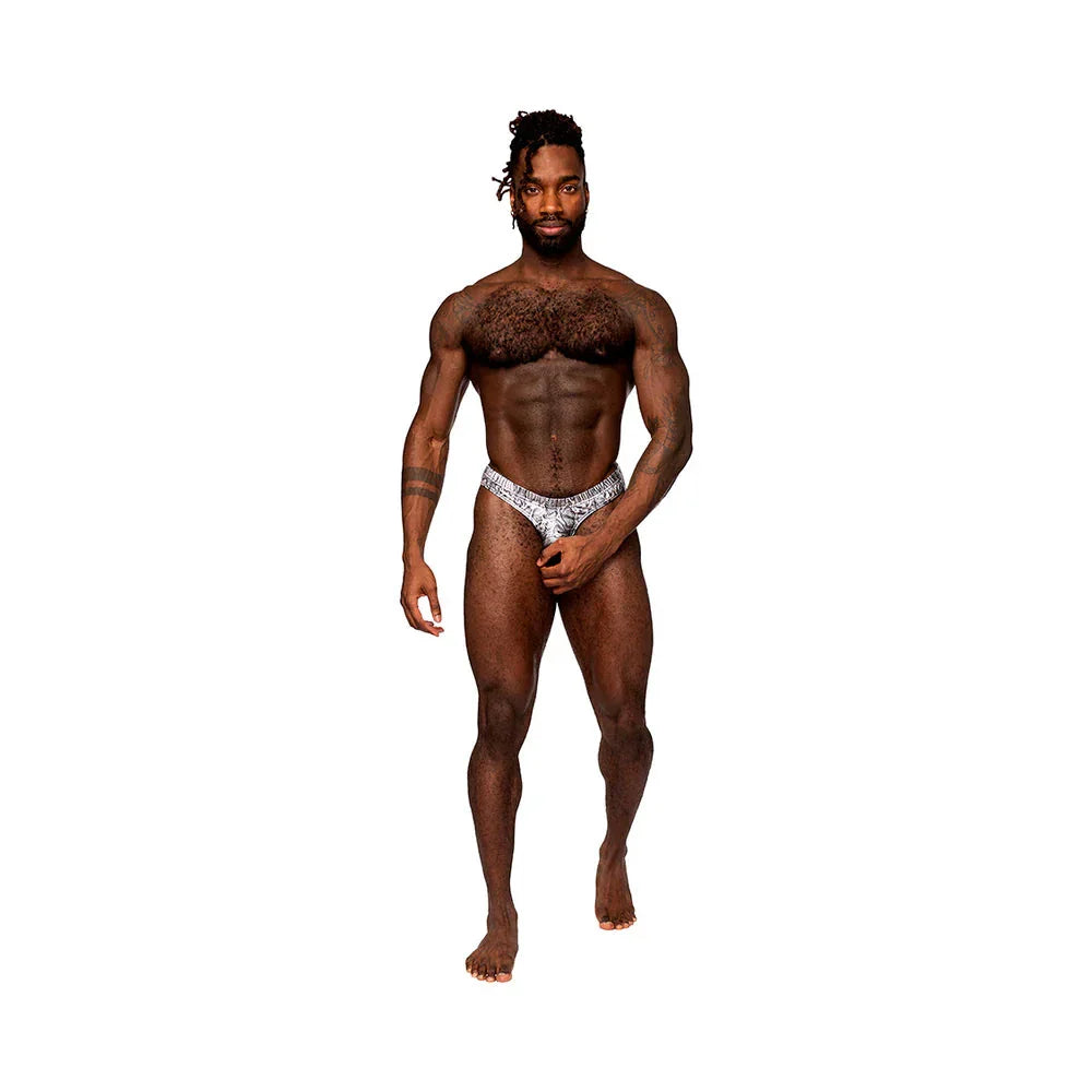 Male Power S'naked Power Sock Silver/Black S/M by Apparel
