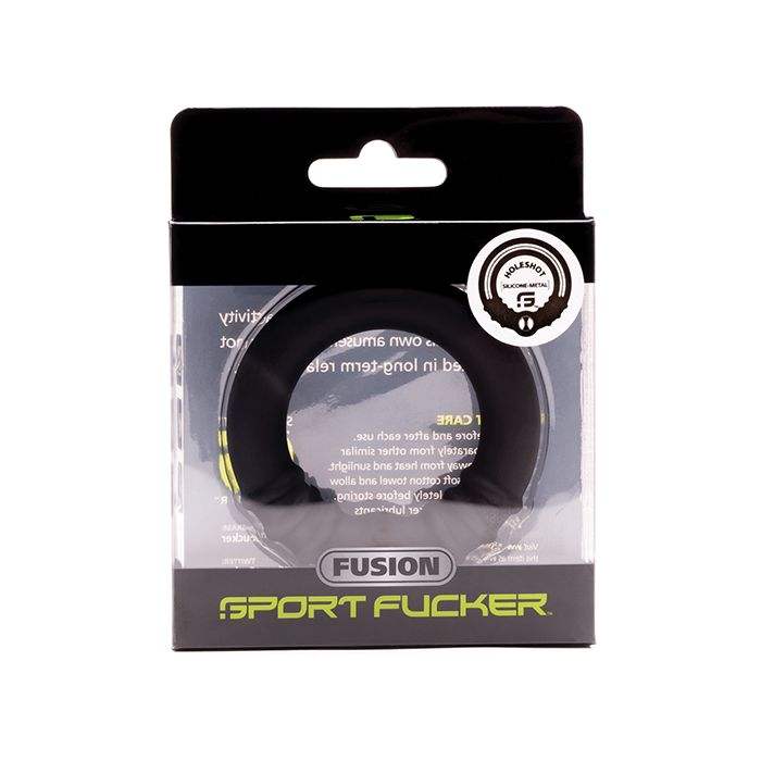 Sport Fucker Fusion Holeshot Ring 42mm black silicone and steel cock ring for enhanced pleasure and support
