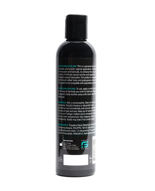 Sport Fucker Hybrid Lubricant 8 oz bottle back view premium hybrid formula safe and smooth