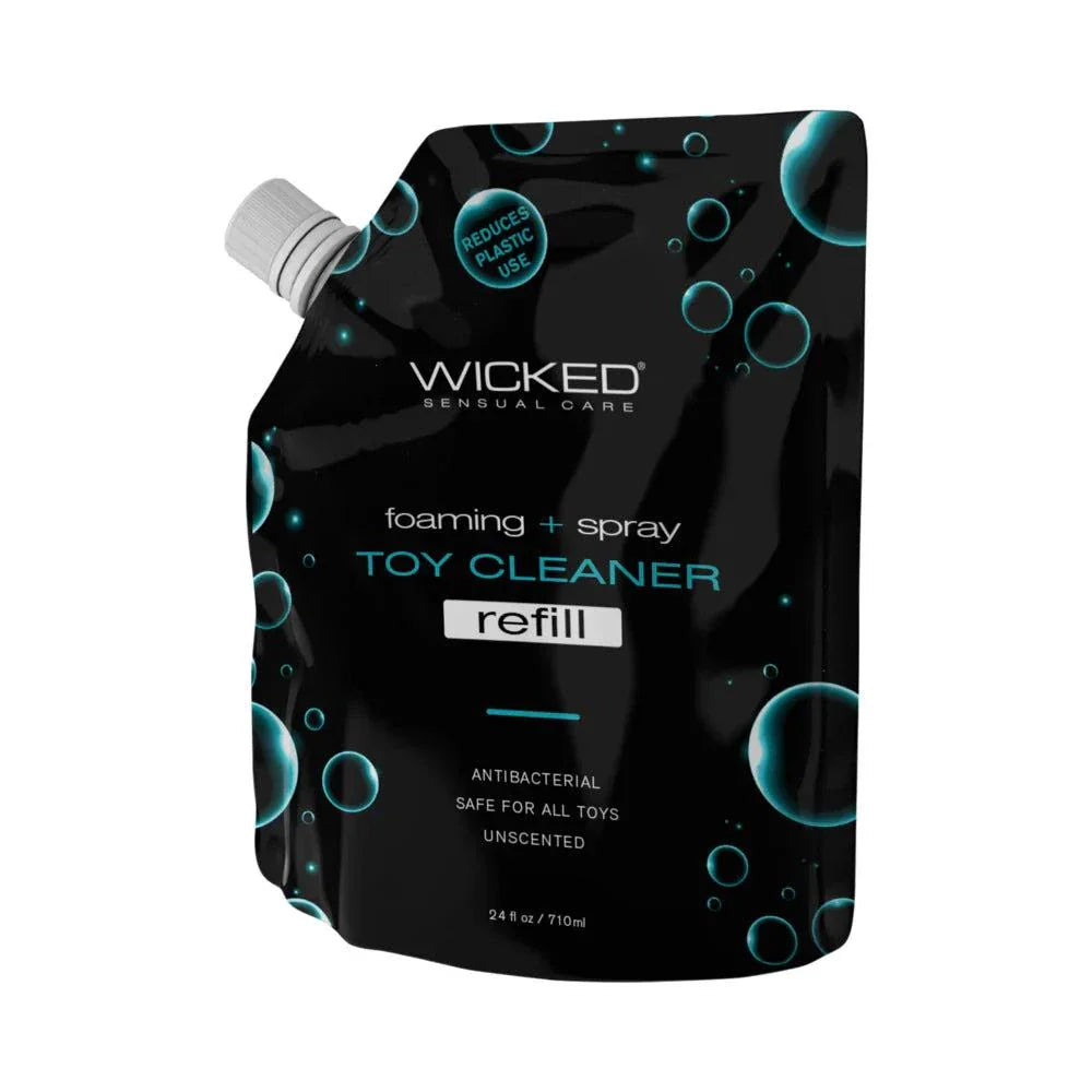 Wicked Foaming & Spray Toy Cleaner 24 oz refill antibacterial unscented pouch
