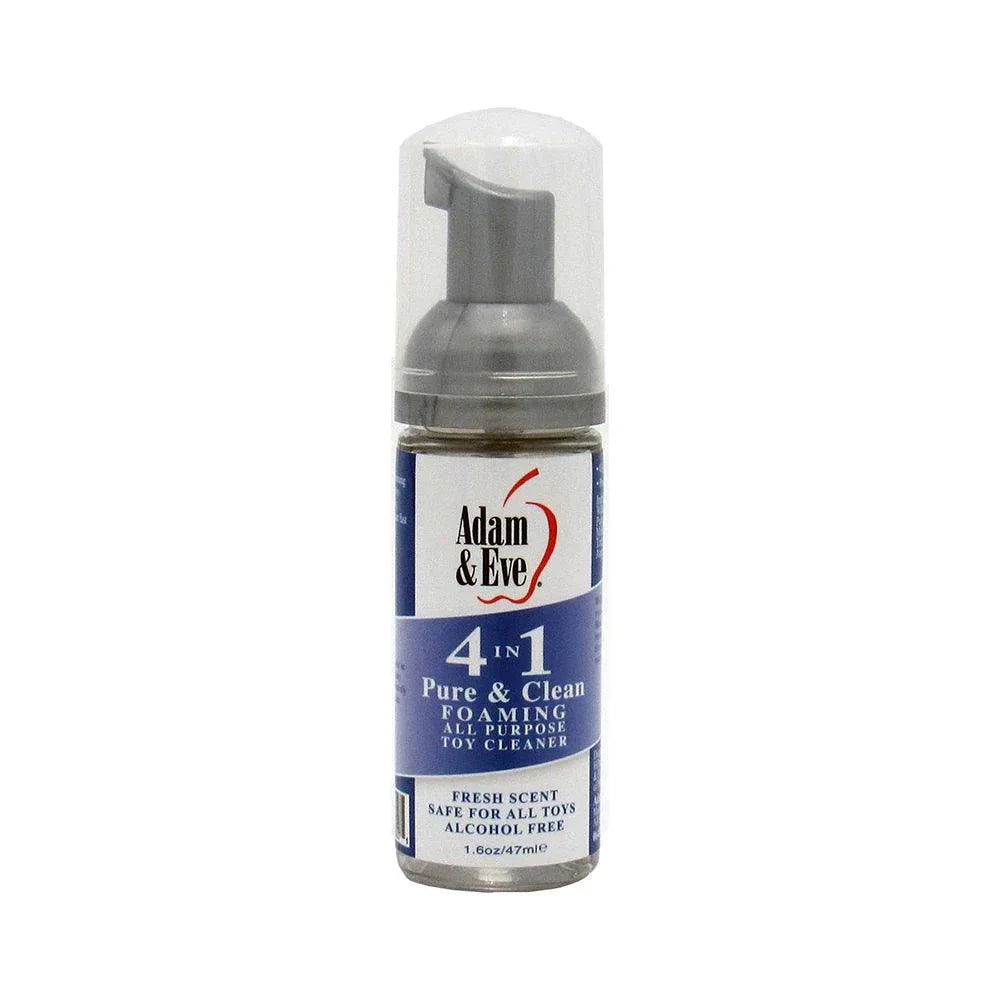 Adam & Eve 4 in 1 Pure & Clean Foaming Toy Cleaner 1.6 oz bottle for intimate toy hygiene