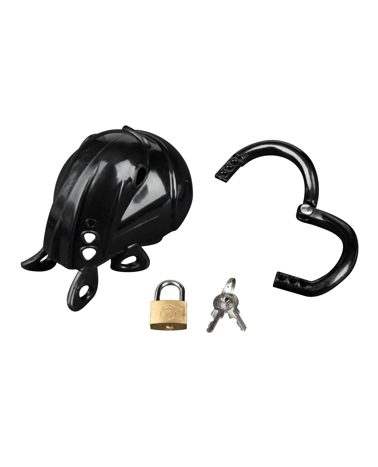 Full Restraint Silicone Cock & Balls Chastity Device - 100% Coverage Black