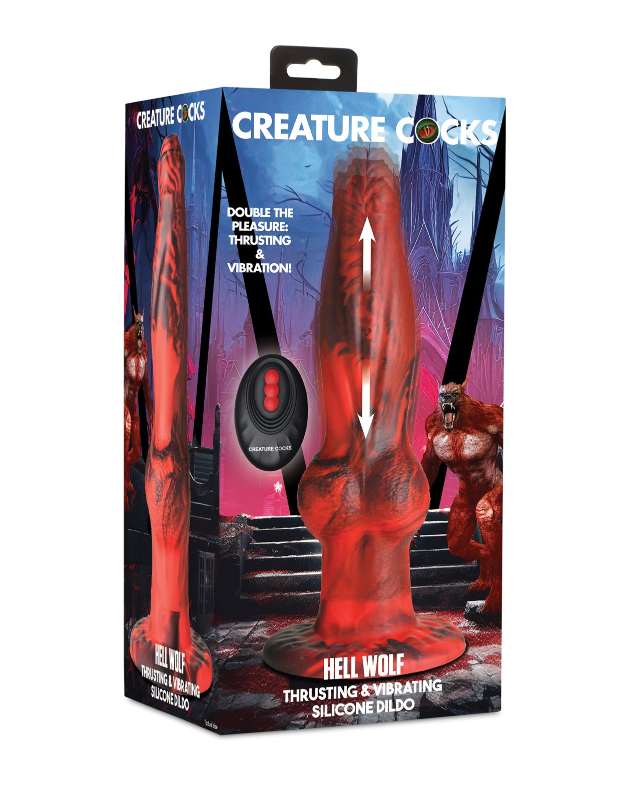 Creature Cocks Hell Wolf Thrusting & Vibrating Silicone Dildo