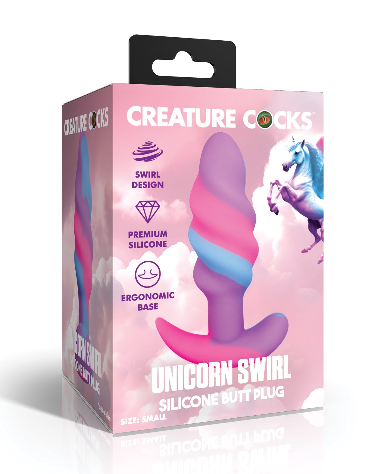 Creature Cocks Unicorn Swirl Silicone Butt Plug Medium