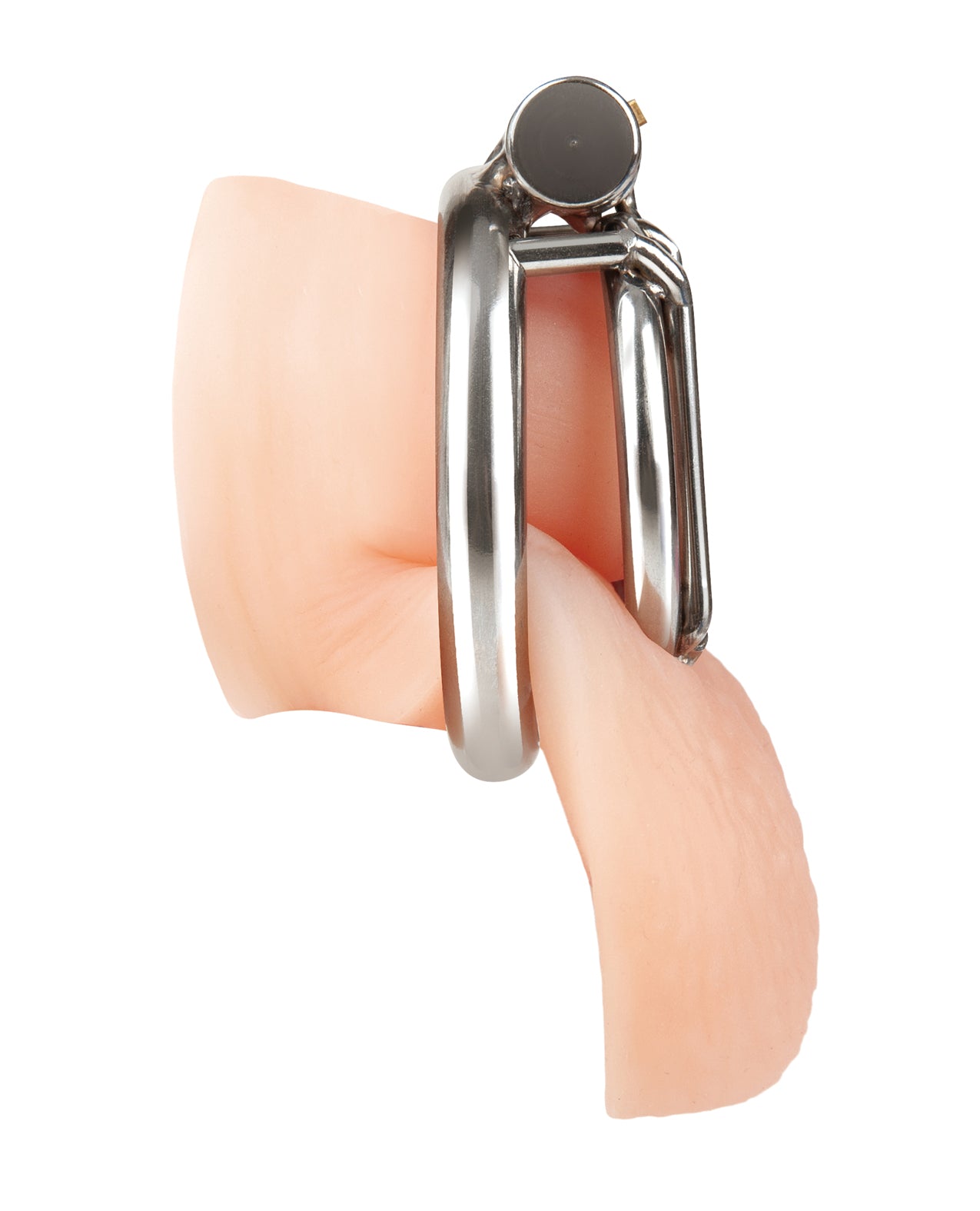 Blue Line Stainless Steel Inverted Micro Jail Time Chastity Cage