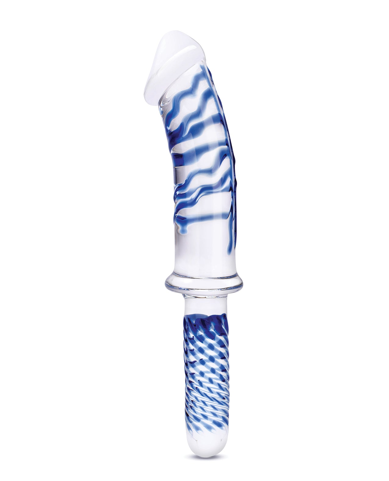 Glas 11 in. Realistic Double Ended Glass Dildo with Handle
