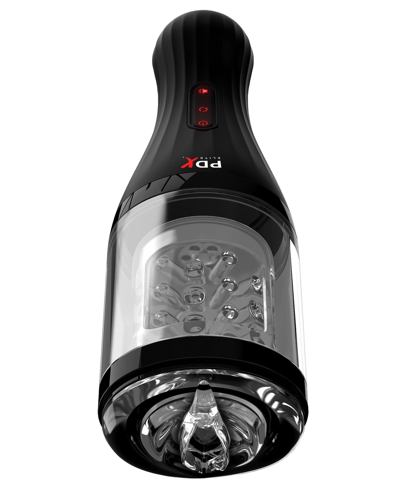 PDX Elite Talk Dirty Rotobator Rechargeable Rotating Masturbator Clear/Black
