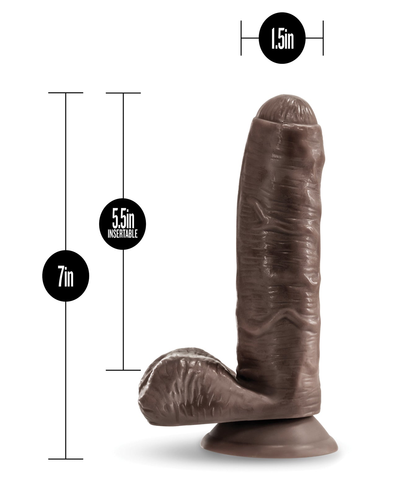 Loverboy Pierre The Chef Realistic 7 in. Dildo with Balls Brown
