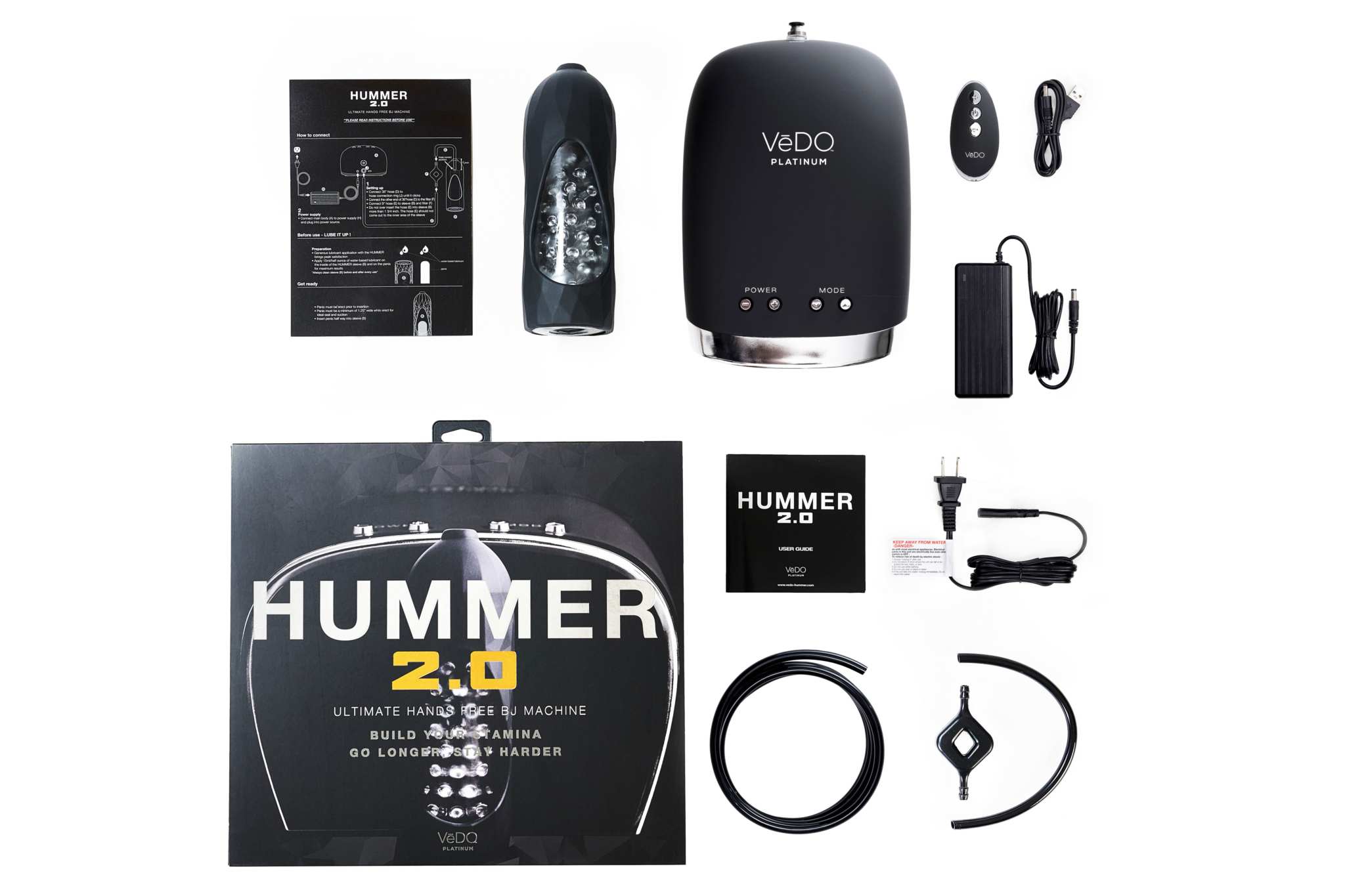 Hummer 2.0 Ultimate BJ Machine with accessories and packaging displayed.