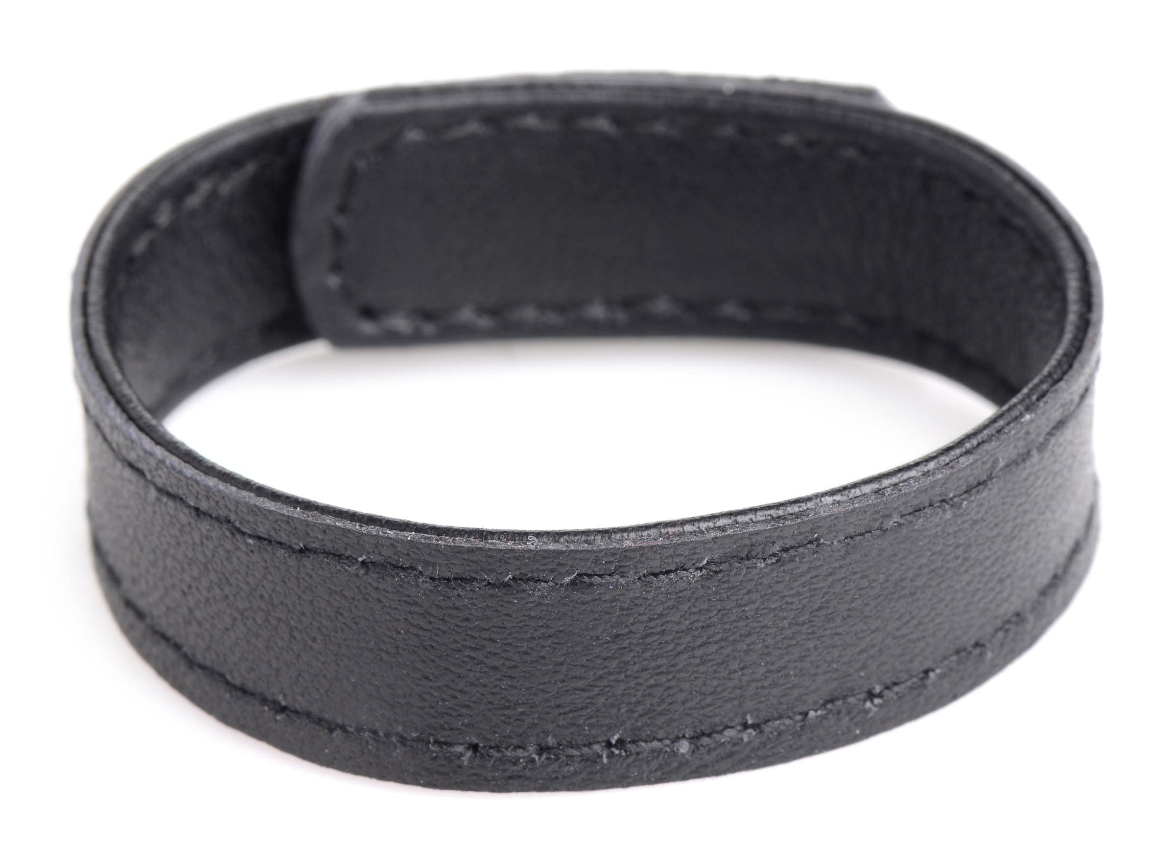 Leather and Velcro Cock Ring - Black by Cock & Balls