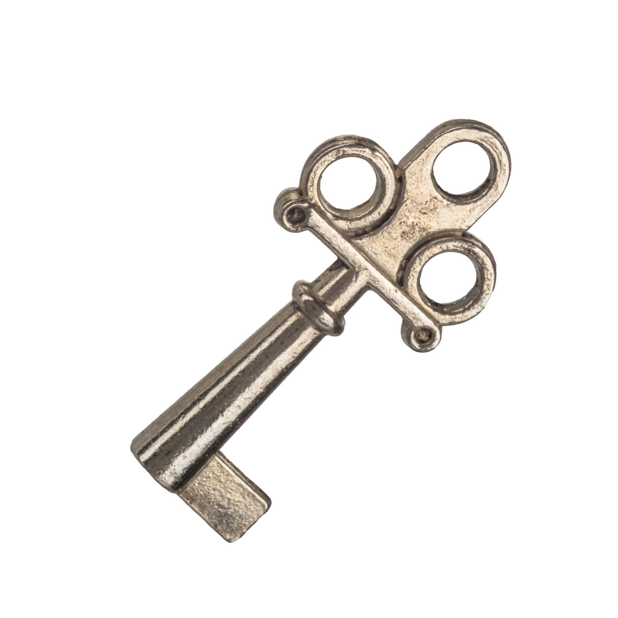 Vintage-style metal key for Playful Furry Cuffs with intricate design and metallic finish