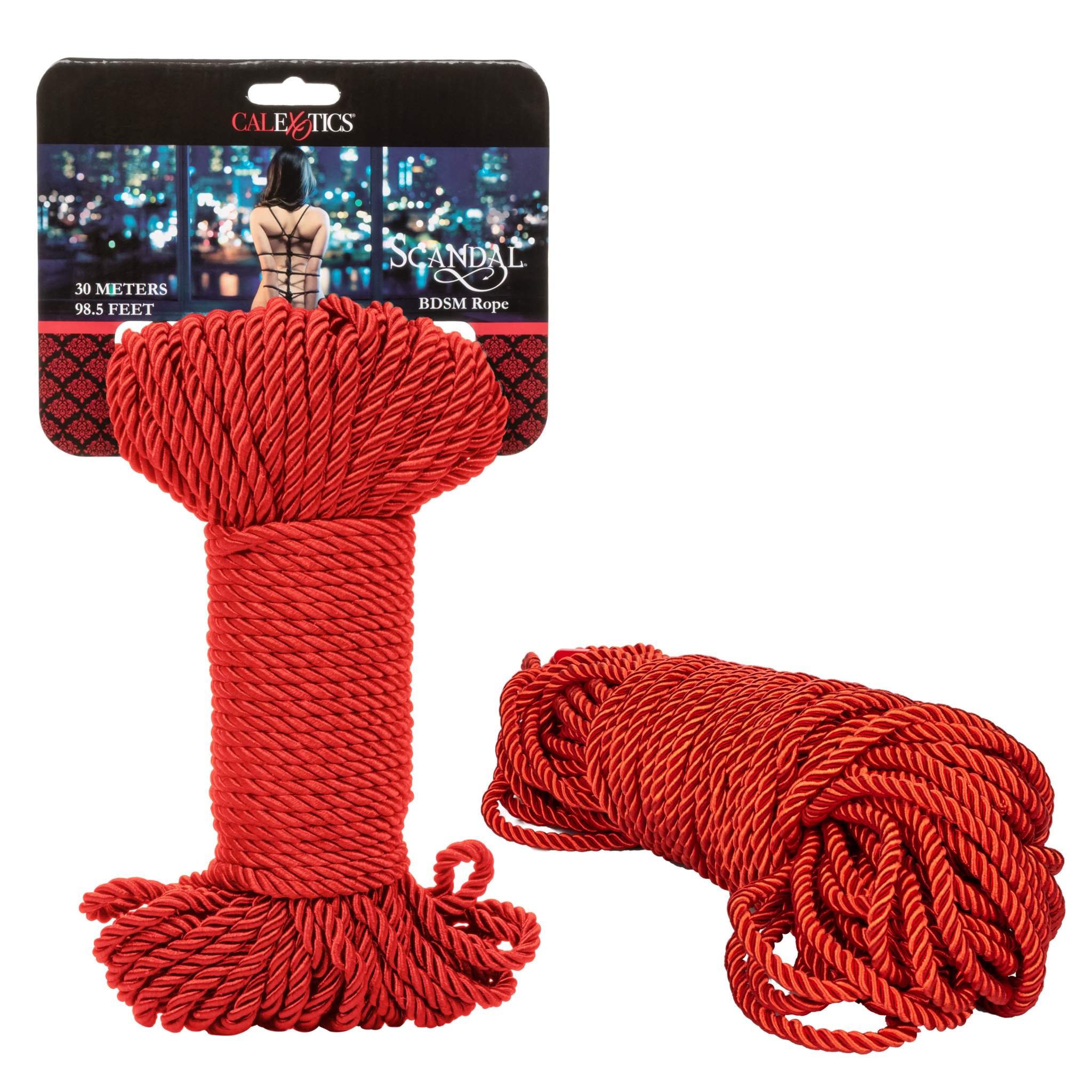 Red Scandal BDSM rope bundle for bondage and sensory play by CalExotics