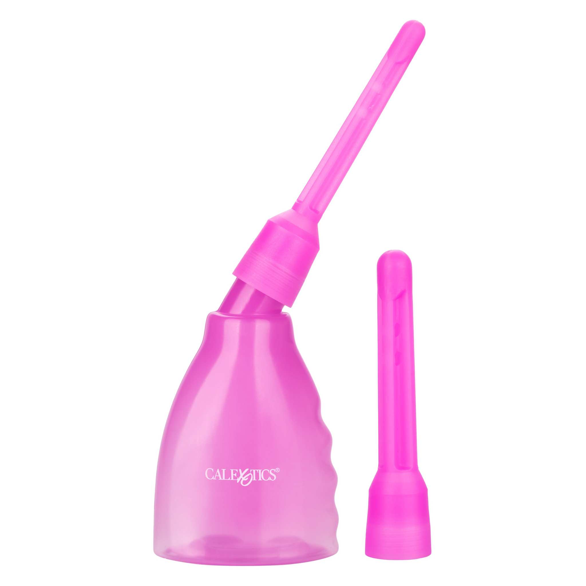 Pink reusable ultimate douche with ergonomic bottle and two interchangeable nozzles for personal hygiene