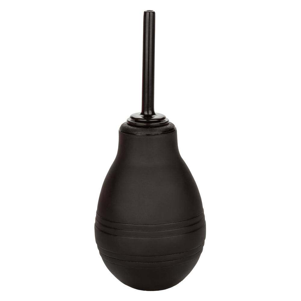 Black One Way Anal Douche with slender nozzle and squeeze bulb for hygienic cleansing