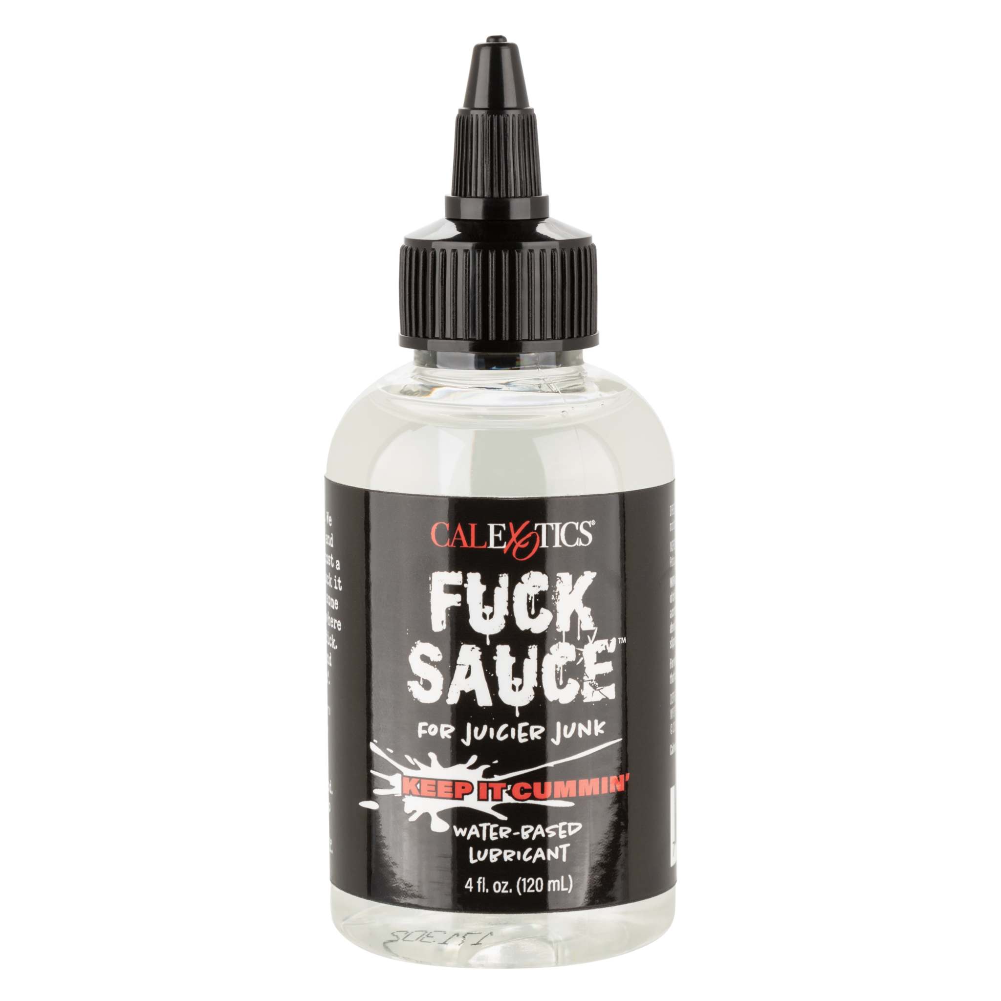 Fuck Sauce Water-Based Lubricant 4 oz bottle with black twist cap for smooth intimate pleasure