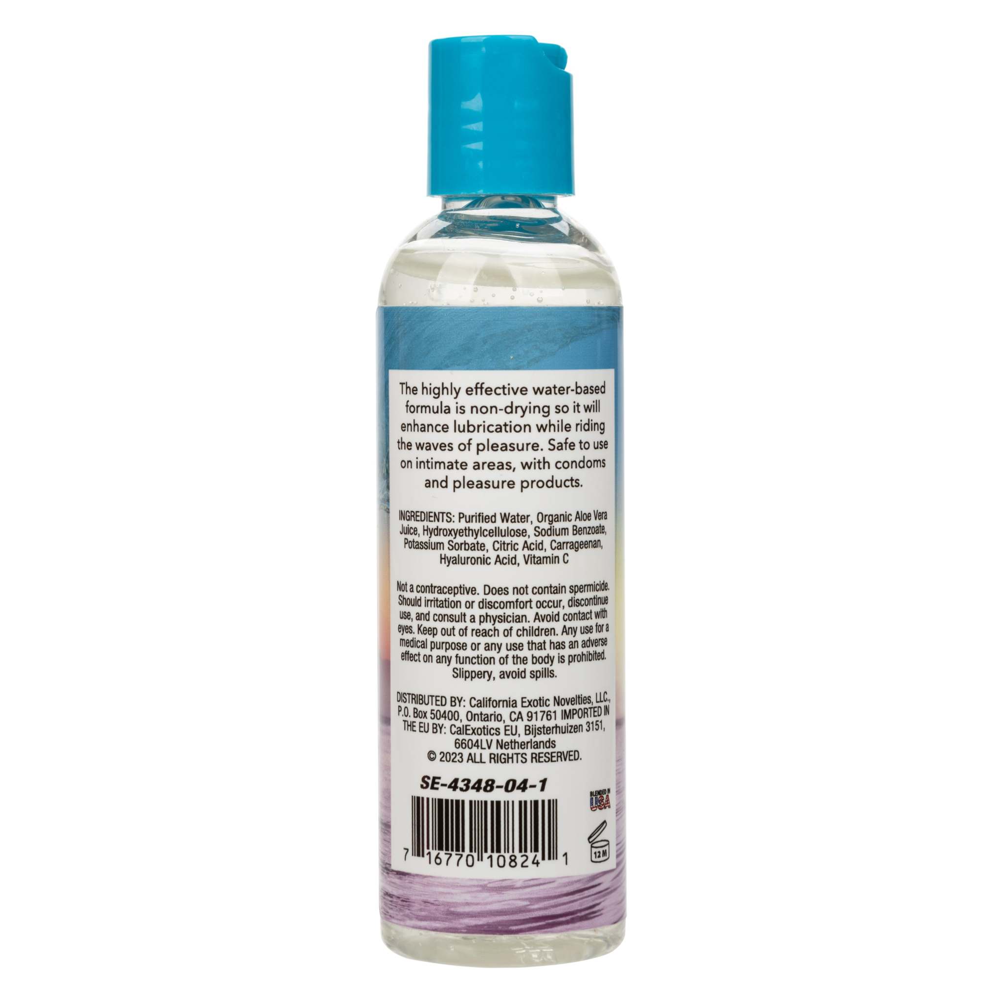 California Dreaming Ocean Mist water-based lubricant bottle with detailed label and blue cap