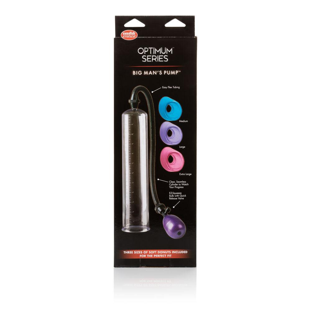 Big Mans Pump 12 Inches with three interchangeable sleeves and easy-to-use vacuum pump for personalized fit and comfort