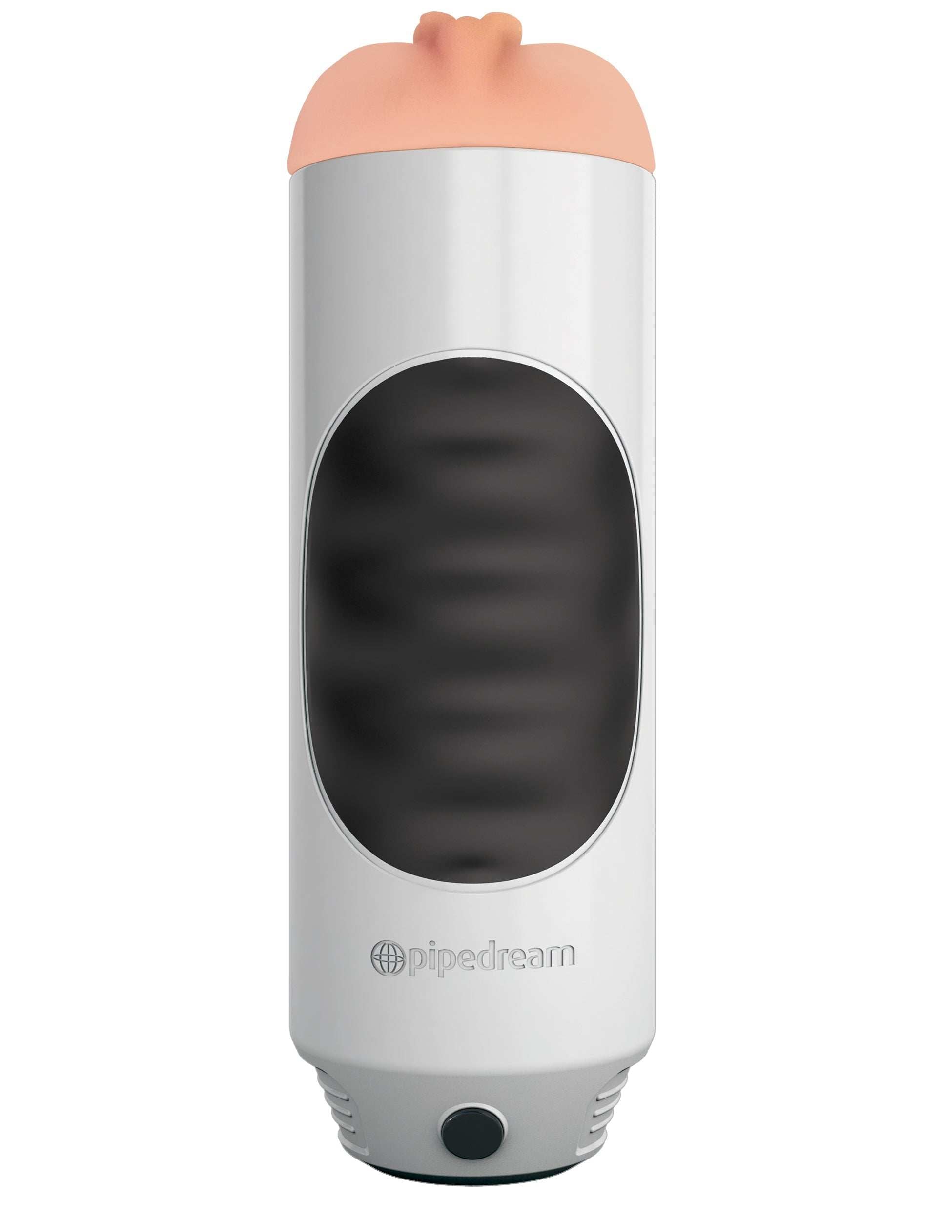 Extreme Toyz Mega Grip Vibrating Stroker with lifelike Fanta Flesh insert and 10 vibration modes for intense stimulation.
