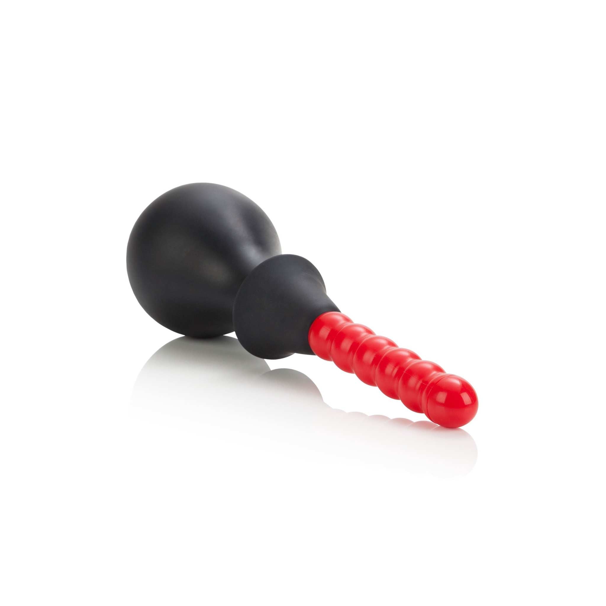 Colt Anal Douche with black EZ squeeze bulb and red textured dual tips for versatile, comfortable cleaning.