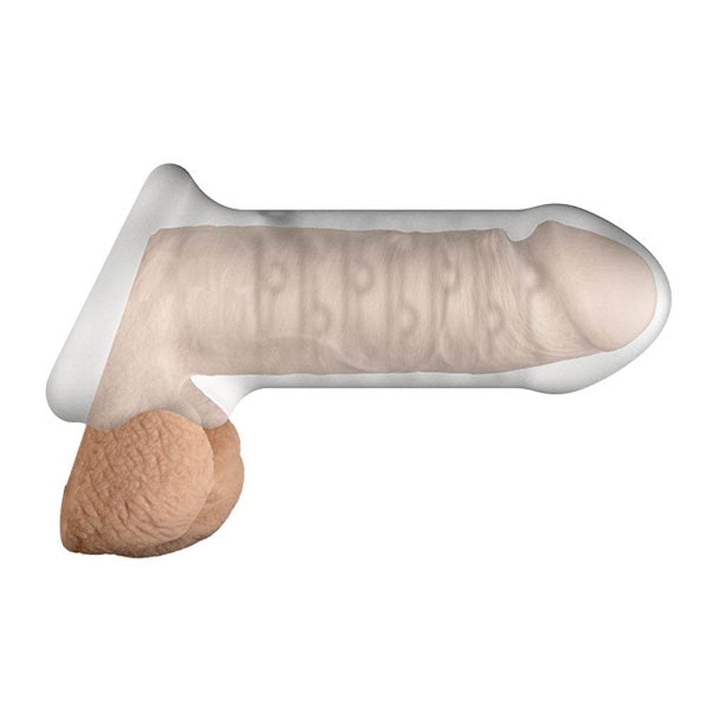 OptiMALE Extender with ball strap thick frosted sleeve for enhanced length and girth