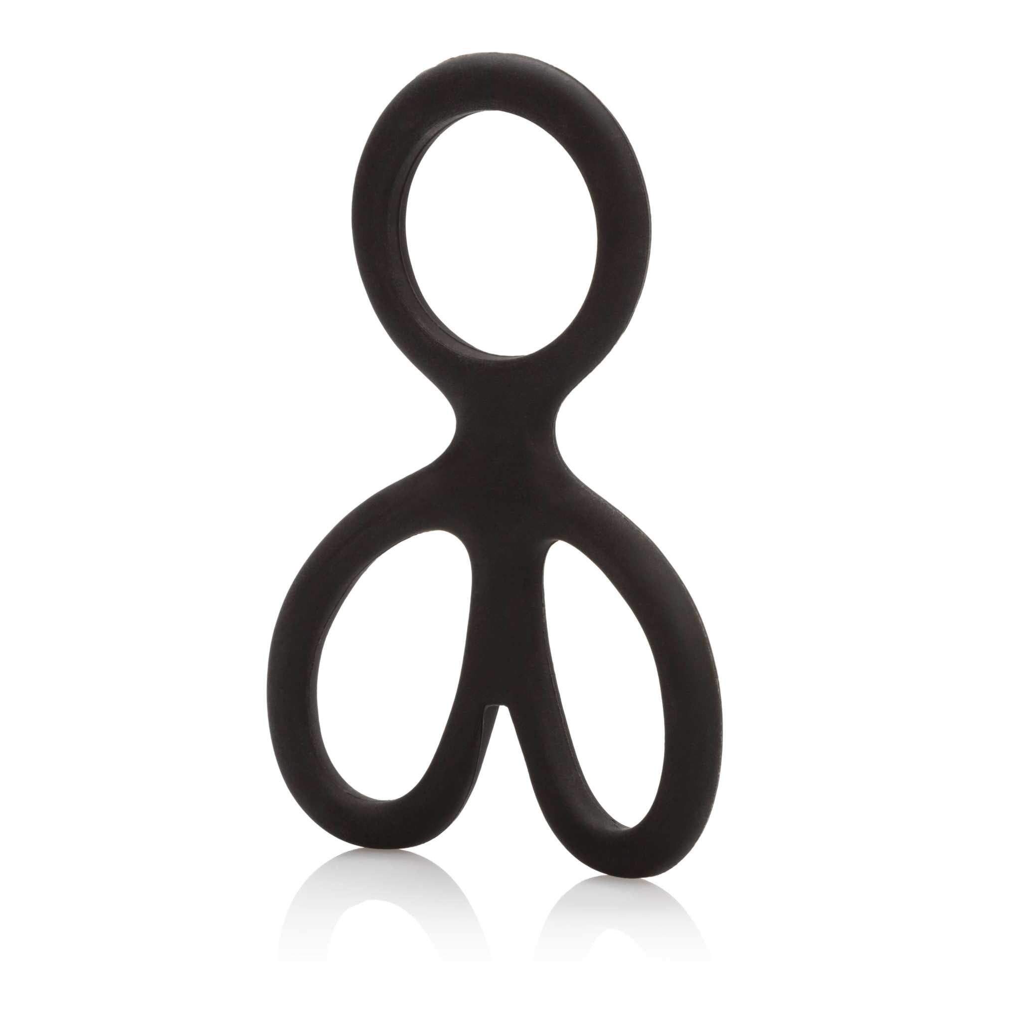 Black silicone ball spreader kitchen tool with ergonomic loops for spreading and food preparation