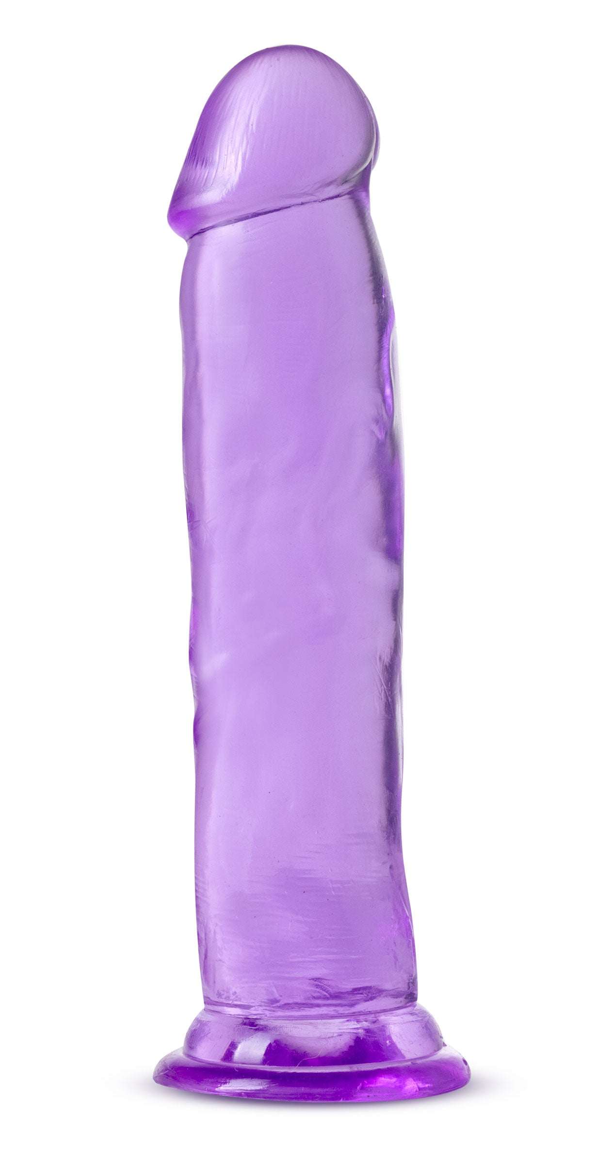 B Yours Plus Thrill N' Drill purple silicone vibrator with ergonomic design and suction base