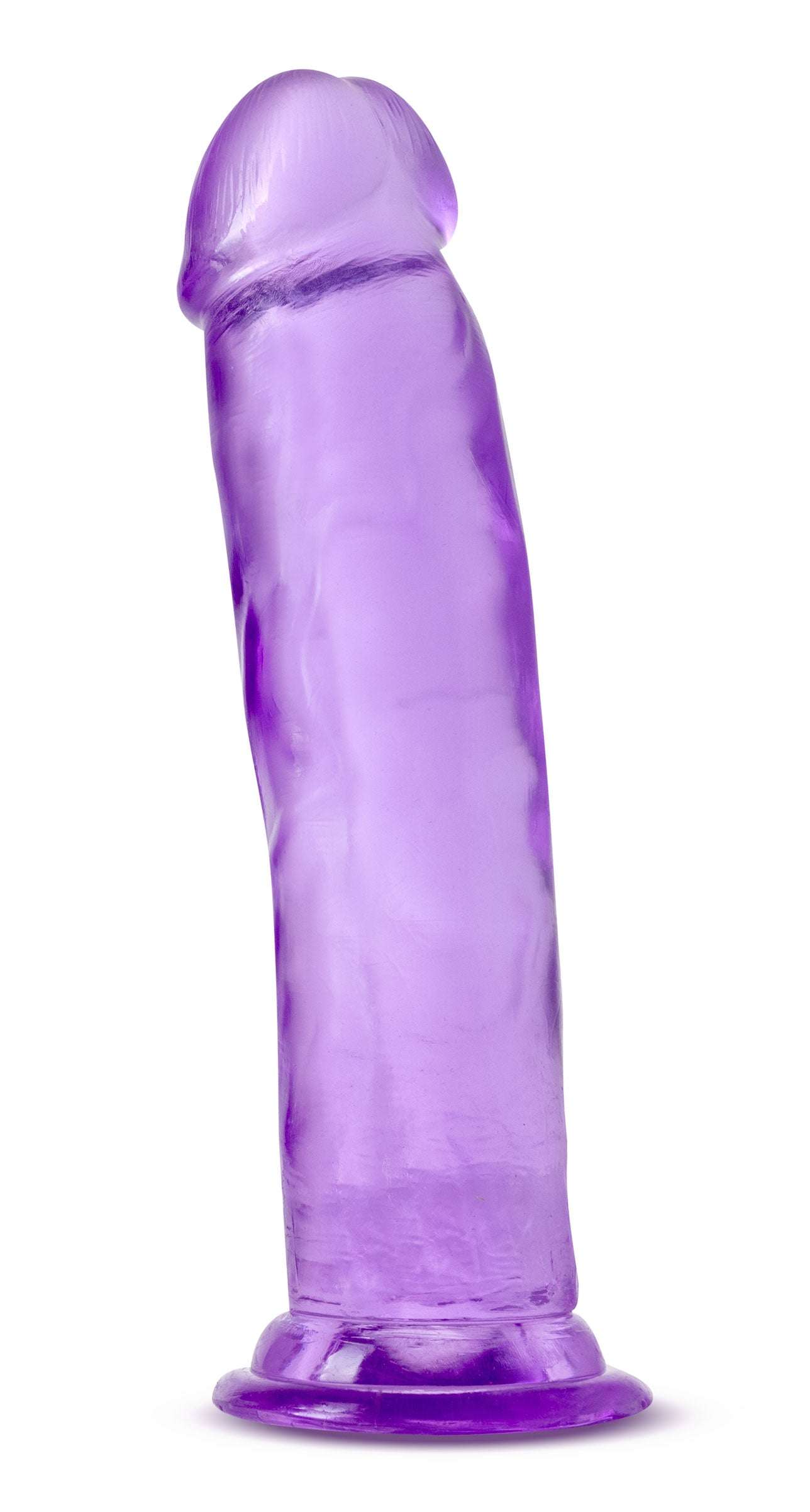 B Yours Plus Thrill N' Drill purple silicone vibrator with ergonomic design and suction base