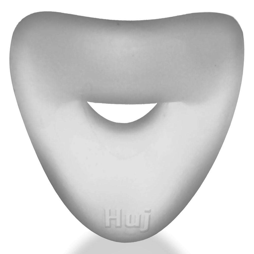 Clear Ice FORM cockring made of soft matte silicone blend with a wavy, curved surround design for adjustable fit and comfort.