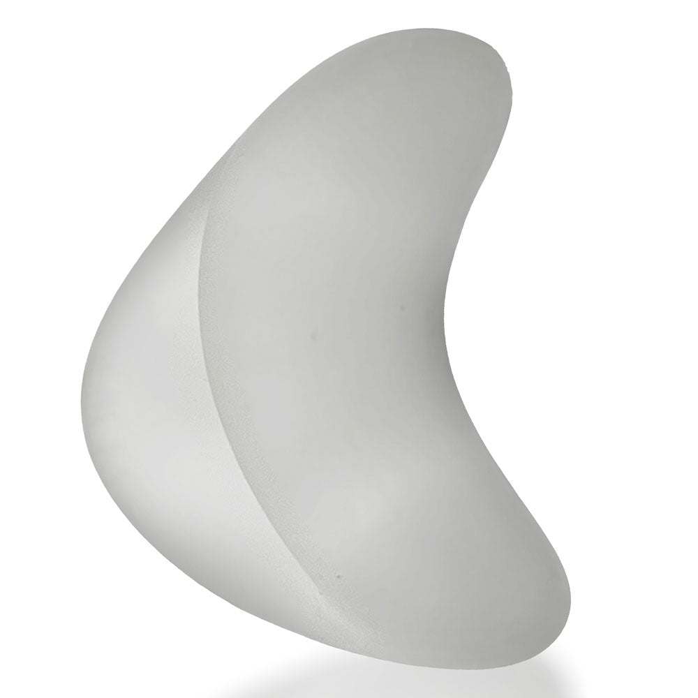 Clear ice Form Cockring with a flexible, wavy silicone blend design for customizable fit and comfort.
