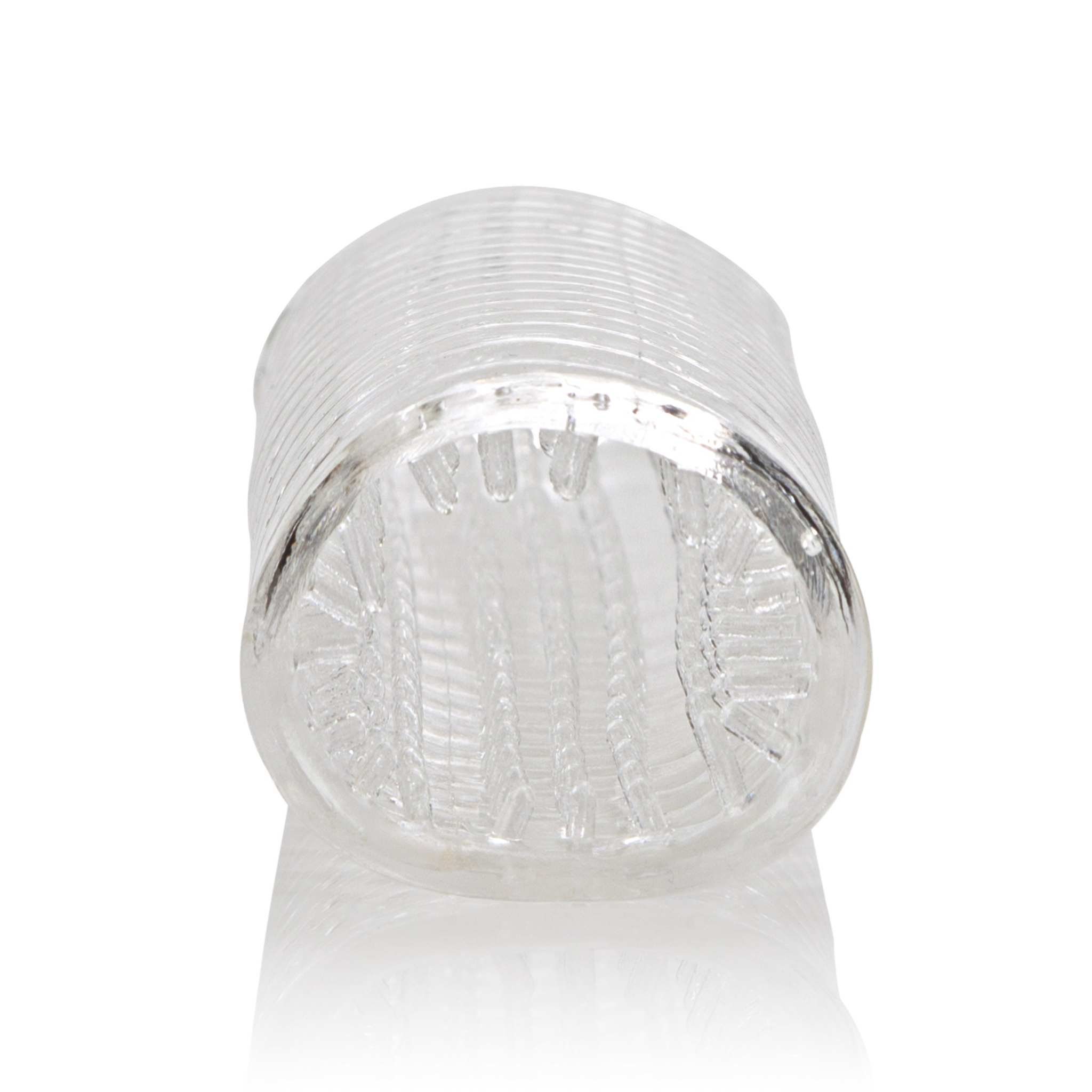 Clear 5.5-inch super-stretchy textured Hand Job Stroker sleeve for masturbation