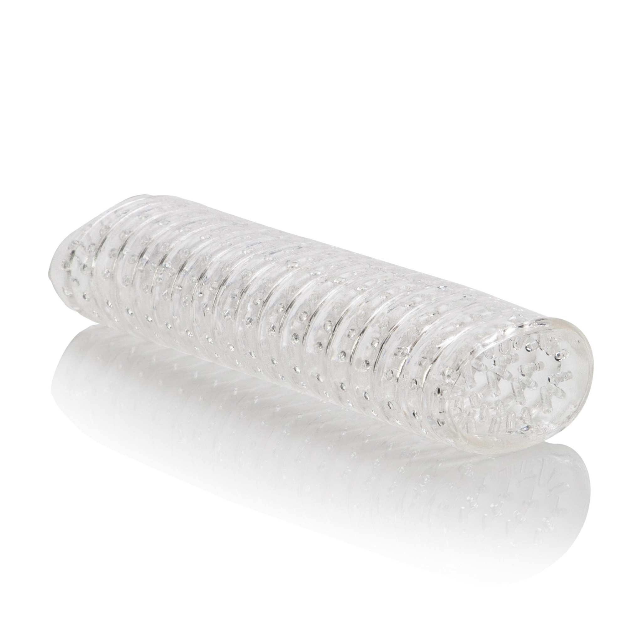 Clear textured super-stretchy 5.5-inch hand job stroker sleeve