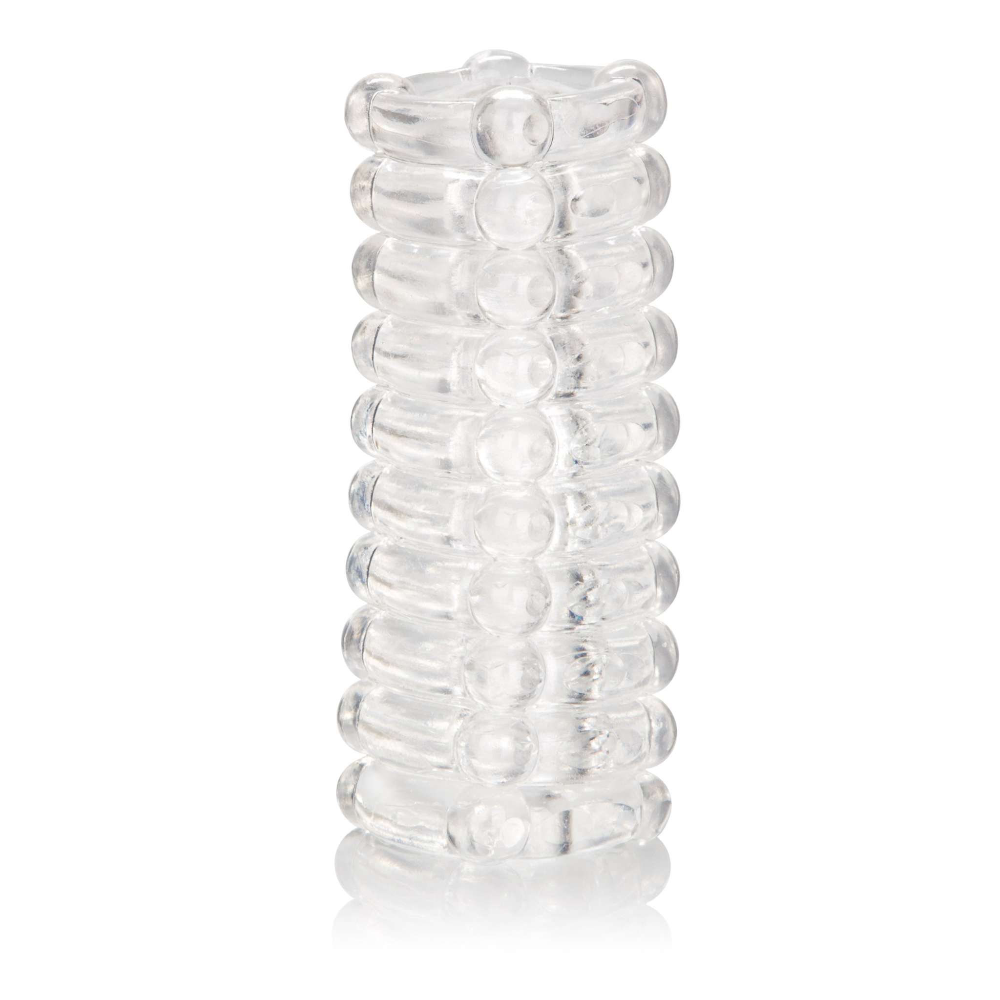 Clear textured Hand Job Stroker masturbation sleeve 5.5 inches super-stretchy