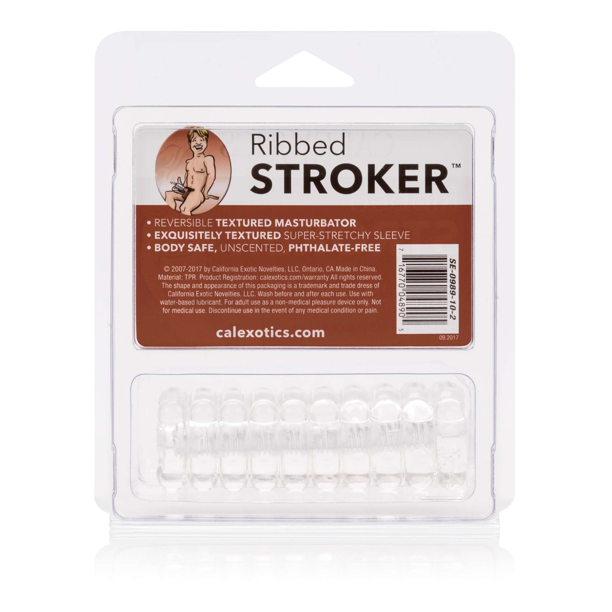 Hand Job Stroker 5.5 inch super-stretchy ribbed textured masturbation sleeve packaging