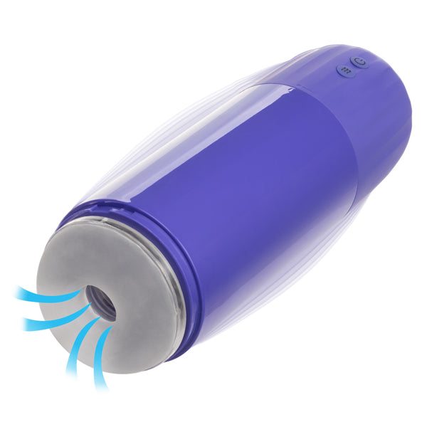 Purple Calexotics Connect Stroker with vibration and suction functions, app-controlled and rechargeable pleasure device