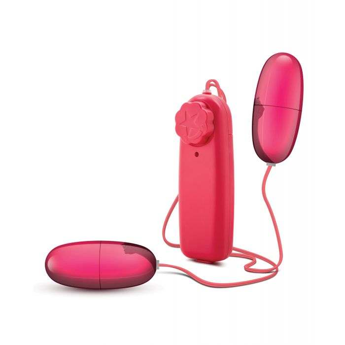 Blush B Yours Double Pop Eggs in cerise with dual vibrating eggs and remote control for adjustable pleasure