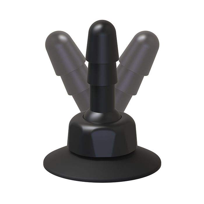 Vac-U-Lock Vibrating black rotating suction cup adapter for strap-on attachments