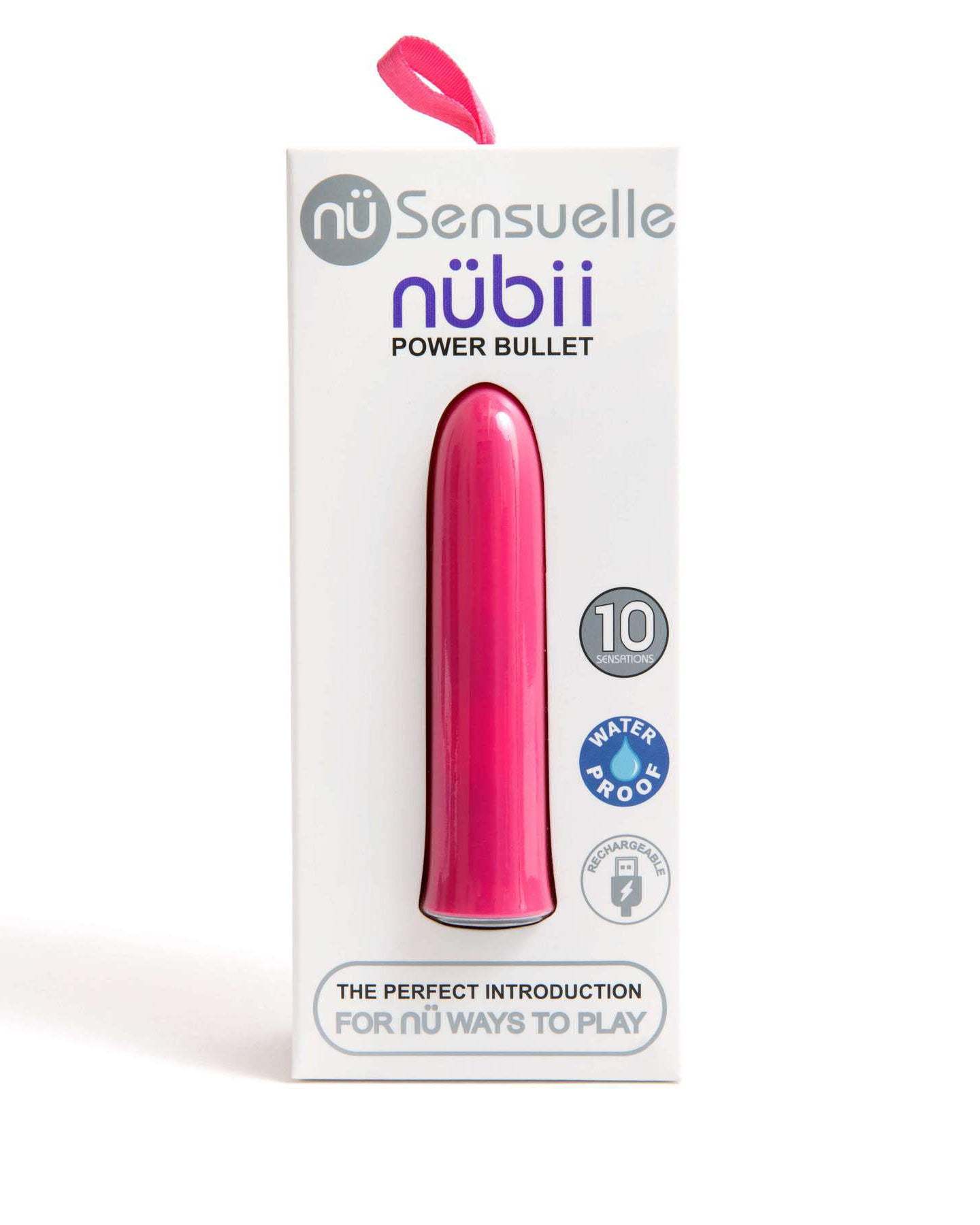 Nu Sensuelle Nubii Suvi Bullet in pink, compact waterproof rechargeable vibrator with 10 vibration modes