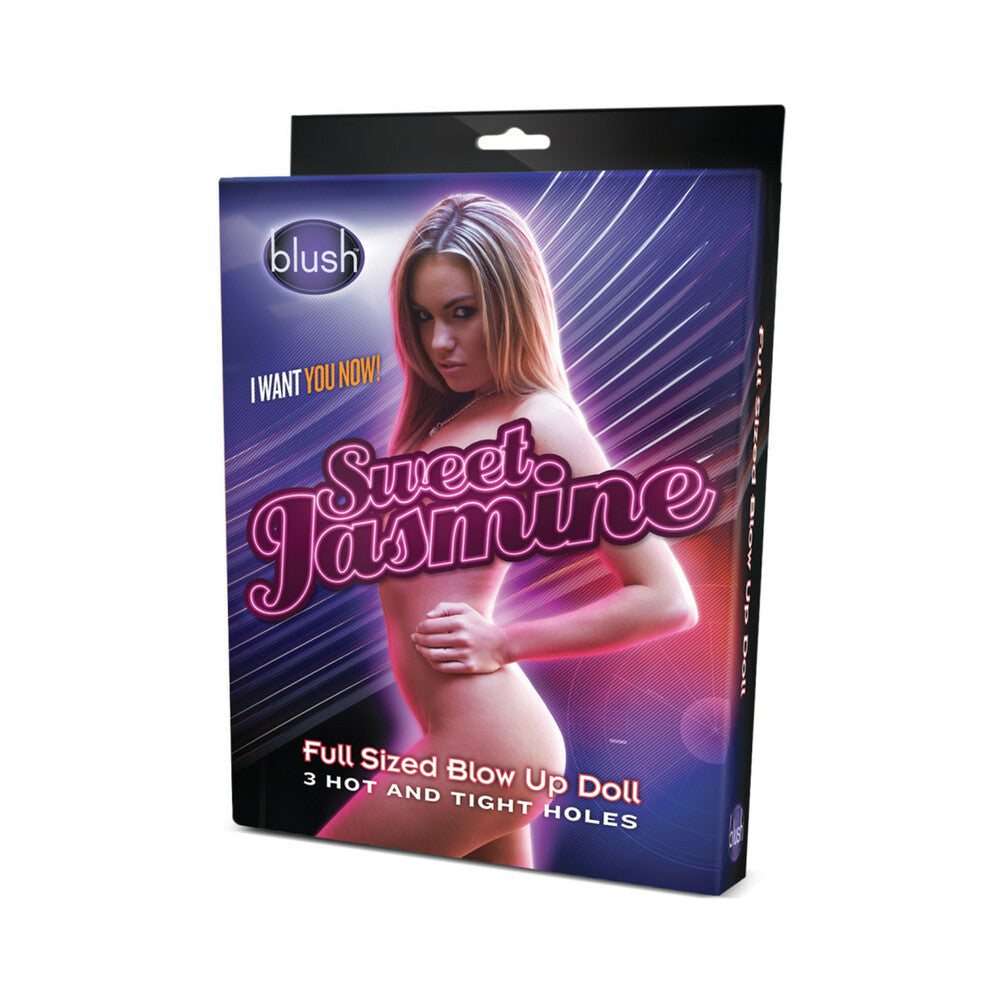 Packaging box for X5 Men Sweet Jasmine inflatable beige sex doll with image of a woman and product branding