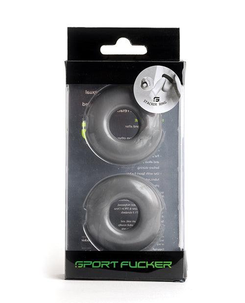 Sport Fucker Stacker Rings metal set in black packaging for intimate enhancement