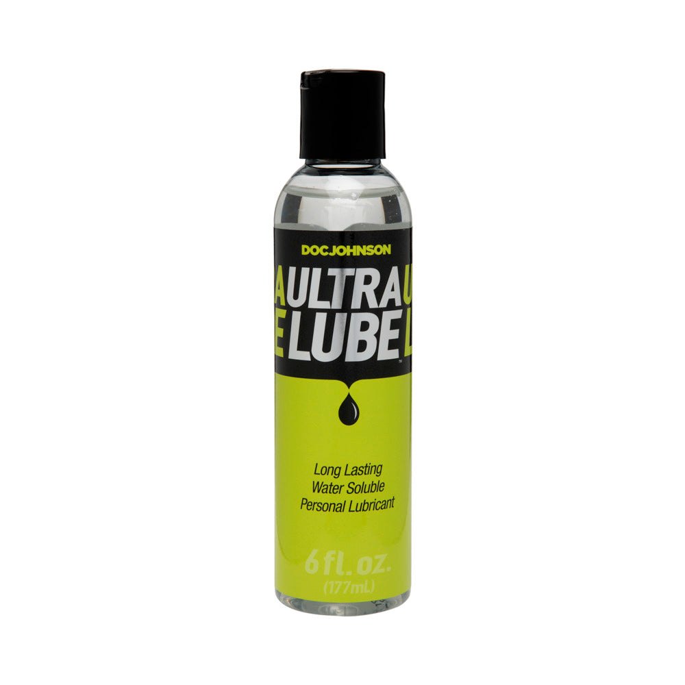 6oz bottle of Ultra Lube personal lubricant with black cap and yellow label