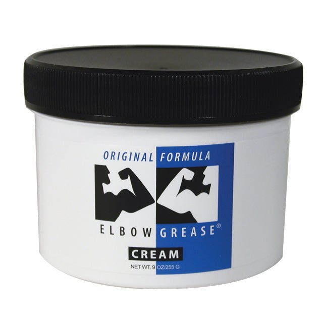 Elbow Grease Original Cream 9oz jar premium intimate lubricant with black lid